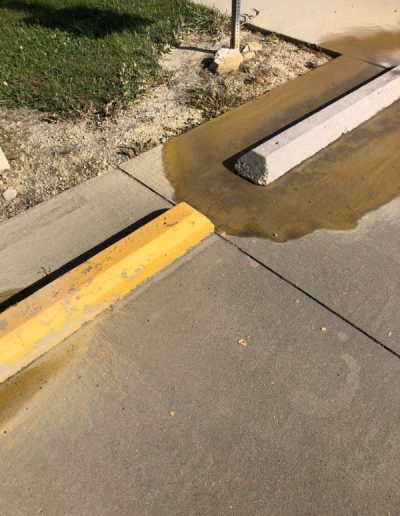 blasting paint from a parking block